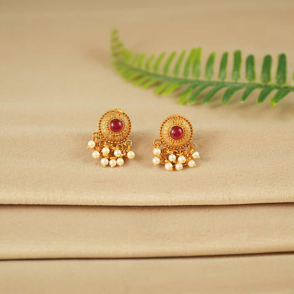 Classic Round Beaded Earrings