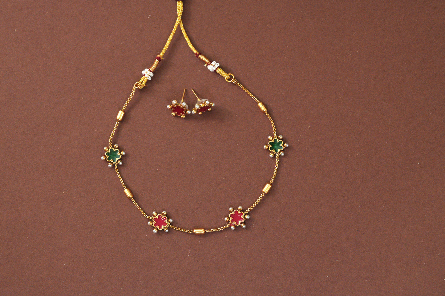 Phoolika Enamel Necklace Set