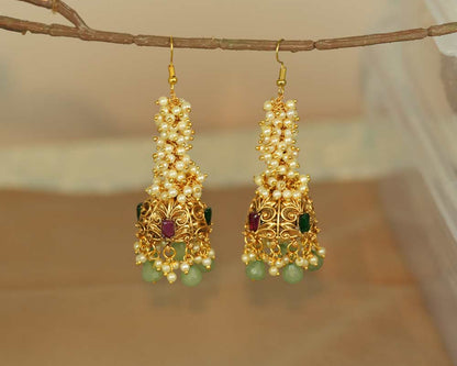 Pearl Cascade Jhumkas