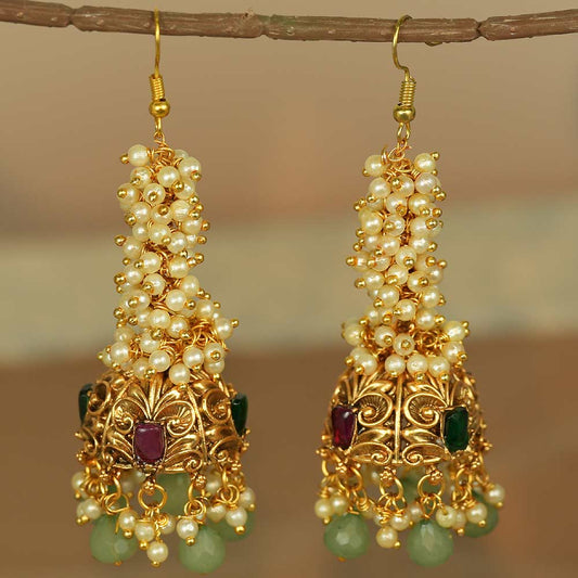 Pearl Cascade Jhumkas