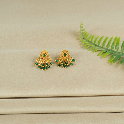 Hexagon Stud Beaded Earrings