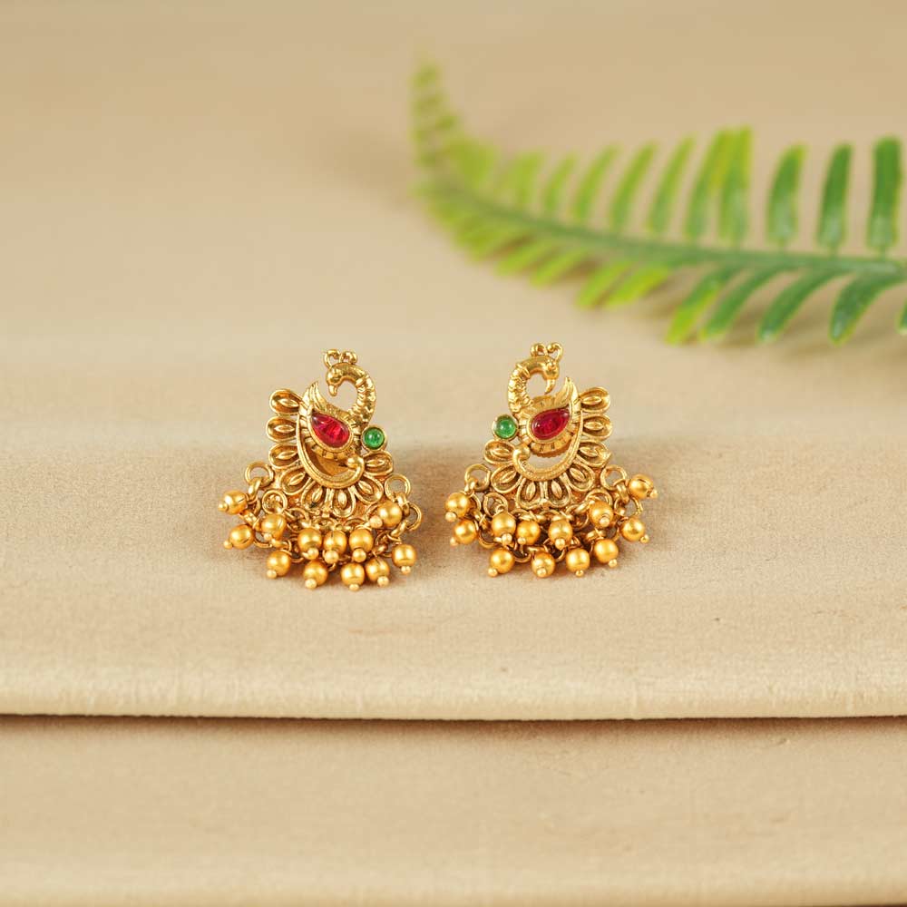 Peacock Grace Stud Earrings