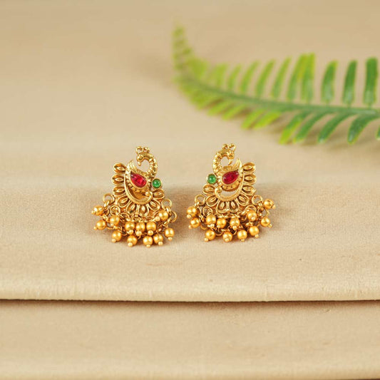 Peacock Grace Stud Earrings