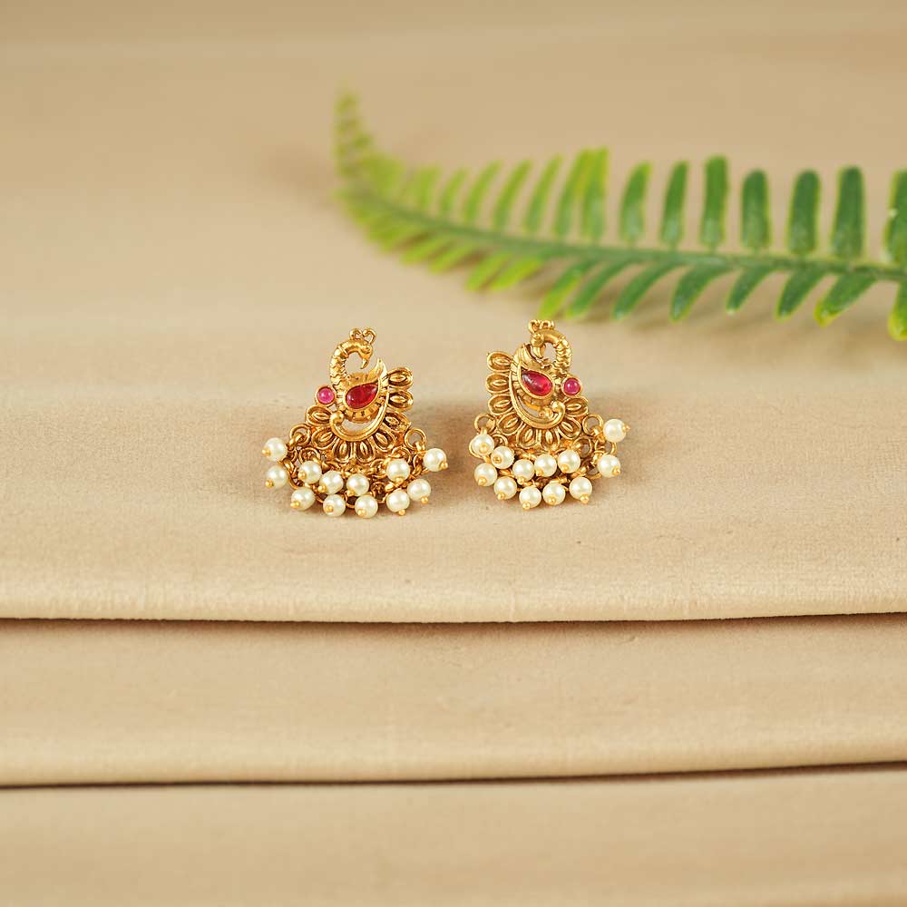Peacock Grace Stud Earrings