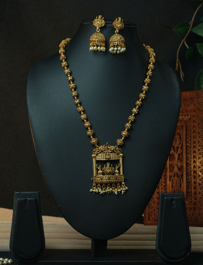 Goddess Lakshmi Pendent Set with beautiful  Jhumkies