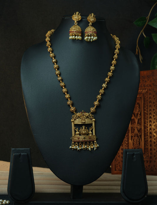 Goddess Lakshmi Pendent Set with beautiful  Jhumkies