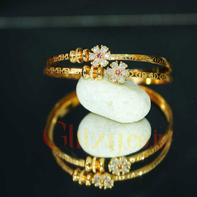 Sparkle Blossom Kadli Bangles3