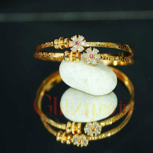 Sparkle Blossom Kadli Bangles3