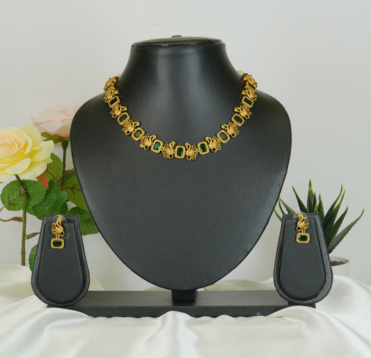 Peacock Grace Emerald Set