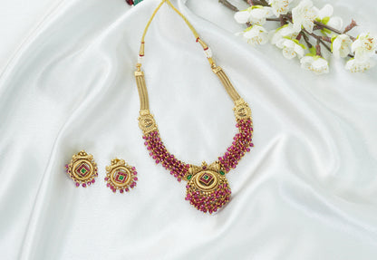 Ruby Weave Antique Necklace Set
