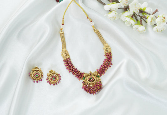 Ruby Weave Antique Necklace Set