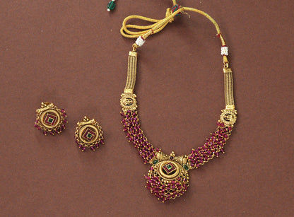 Ruby Weave Antique Necklace Set