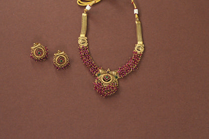 Ruby Weave Antique Necklace Set