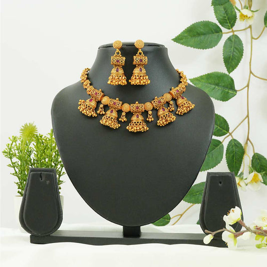 Jhumka Antique Necklace Set