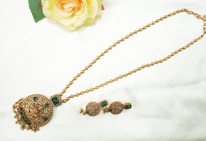 Goddess Lakshmi Pendent Set with pair of Earrings