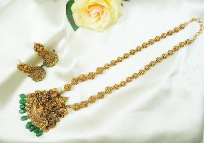 Goddess Lakshmi matte Pendent Set with pair of Earrings