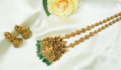 Goddess Lakshmi matte Pendent Set with pair of Earrings