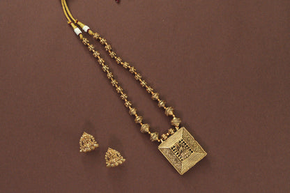 Reversible Temple Necklace Set with Dual Earrings